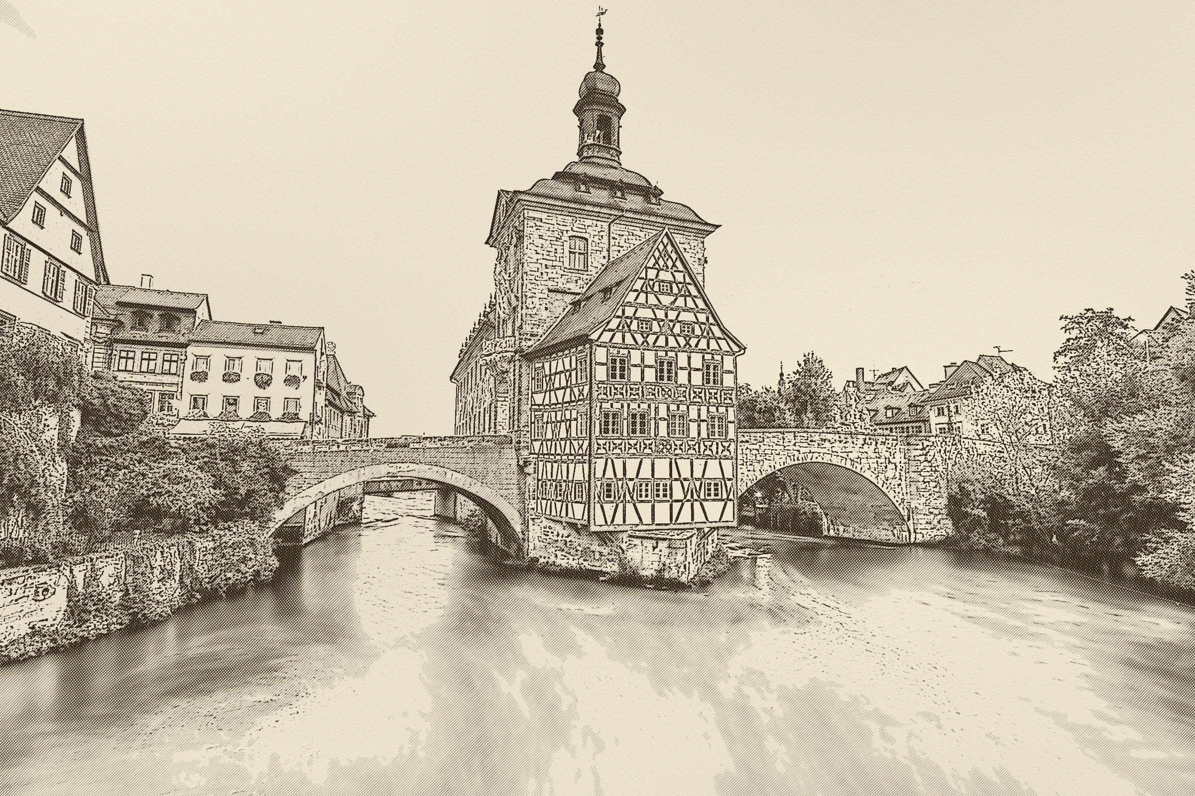 Zeichnung: Altes Rathaus